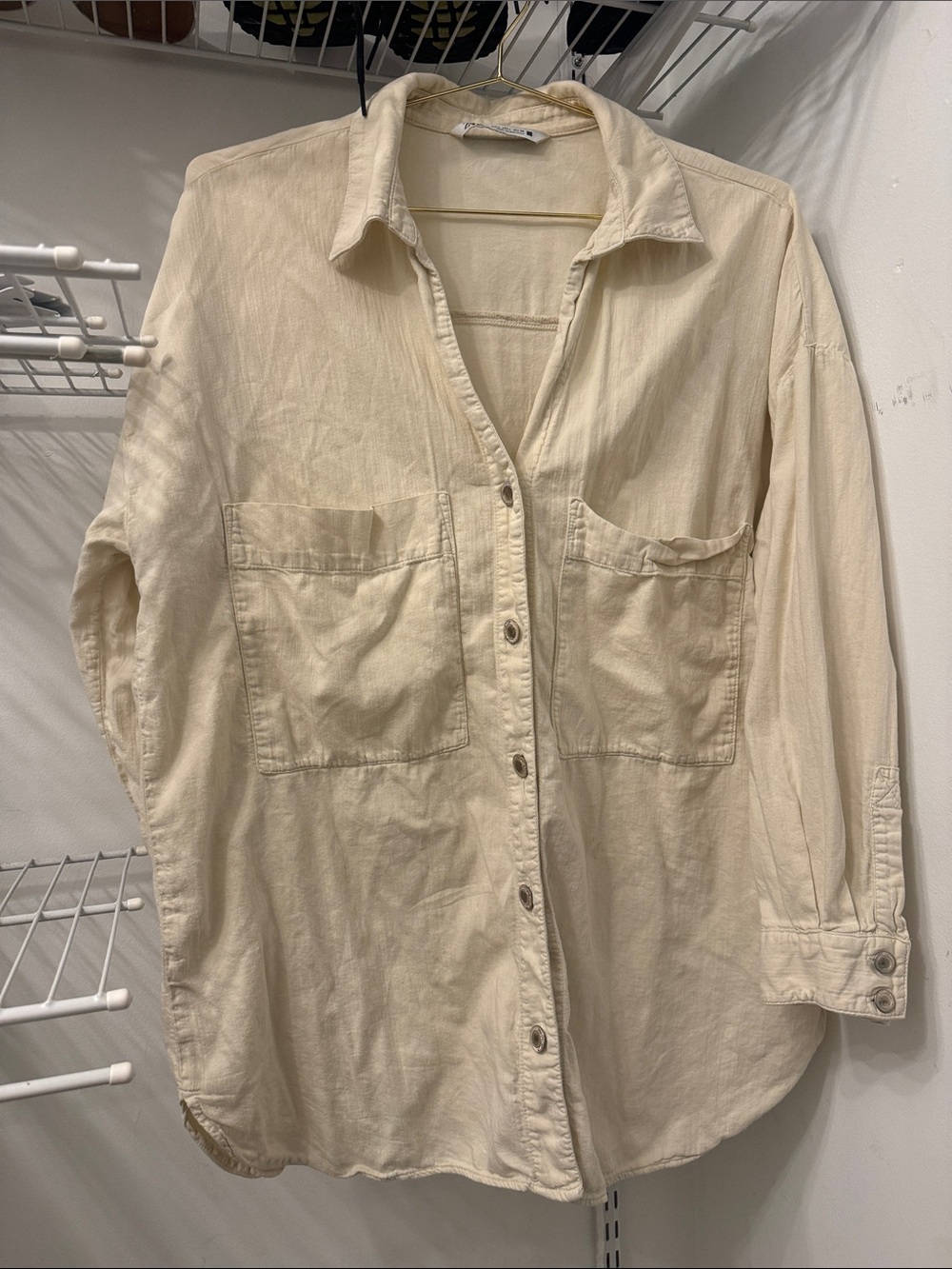 ZARA Cream Collared Shirt